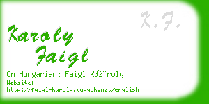 karoly faigl business card